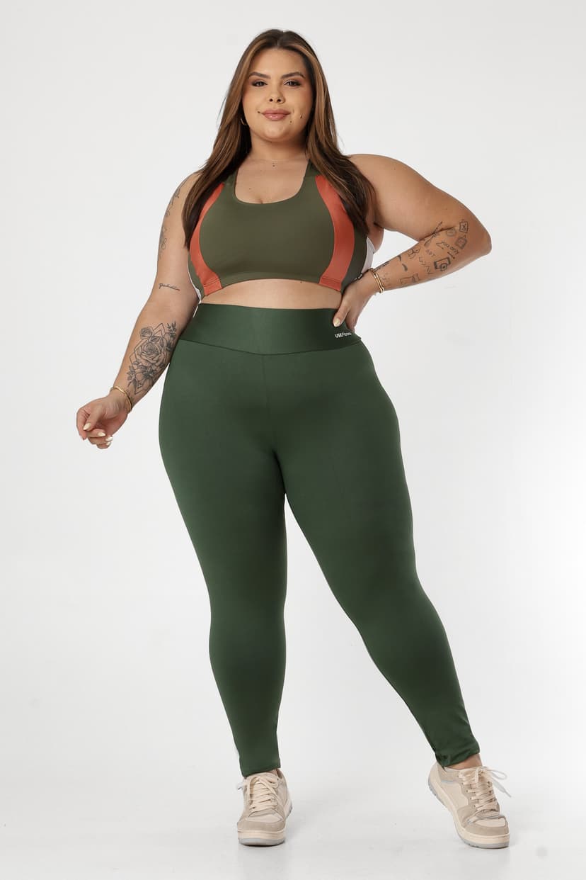 Legging plus size cós alto