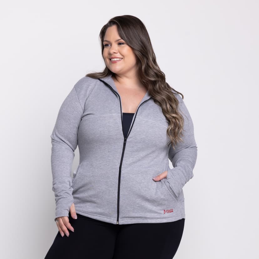 Casaco fitness plus size